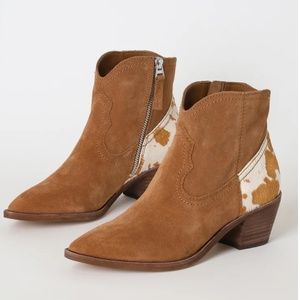 Dolce Vita Senica Brown Suede Leather Ankle Booties